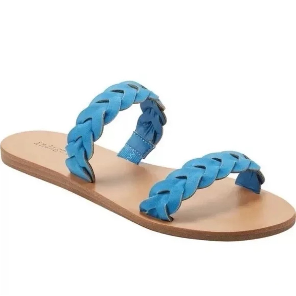 New in Box INDIGO Rd Plum Braided Strap Slide Sandal dark blue 6.5